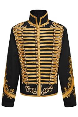 Ro Rox Adam Jacket Herren Military Marching Band Drummer Music Festival Parade – Schwarz & Gold (S) von Ro Rox