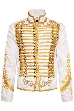 Ro Rox Adam Jacket Herren Military Marching Band Drummer Music Festival Parade – Weiß & Gold (3XL) von Ro Rox