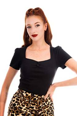 Ro Rox Doris Pin Up 50er Jahre Vintage Retro Rockabilly Pinup Top Bluse - Schwarz (3XL) von Ro Rox