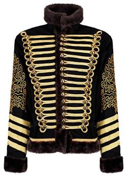 Ro Rox Herren Gold Husar Parade Jacke Faux Pelz - Schwarz & Gold (M) von Ro Rox