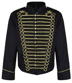 Ro Rox Herren Steampunk Napoleon Offizier Parade Jacke - Schwarz & Gold (Herren L) von Ro Rox