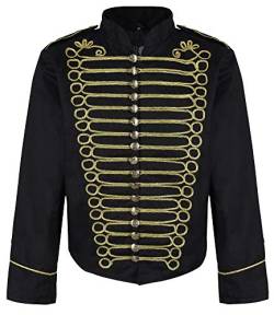 Ro Rox Herren Steampunk Napoleon Offizier Parade Jacke - Schwarz & Gold (Herren S) von Ro Rox