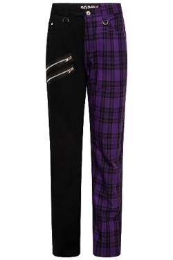 Ro Rox Karo Hose Unisex Plaid Tartan Emo Punk Gotisch Halb Halb, Violett, 36W von Ro Rox