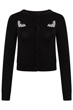 Ro Rox Marya Strickjacke Gothic Fledermausstickerei Goth Knit Strick Langarm - Schwarz - M von Ro Rox