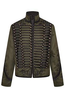 Ro Rox Rifleman Jacke Militärtrommler Festivalparade des Napoleonischen Offiziers der Männer, Grün, 4XL von Ro Rox