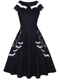 Ro Rox Thana Kleid Vampir Fledermaus Statement Kragen Gothic ausgestellt Retro, Schwarz, L von Ro Rox