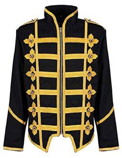 Steampunk Emo Punk Rock Goth Offizier Parade Jacke - Schwarz & Gold, (Herren XXXXL) von Ro Rox