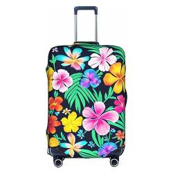 RoMuKa Bunte Blumen Reisebegleitung, exquisiter Schutz, hochelastische Kofferhülle, perfekt für 45,7 - 81,3 cm große Koffer, macht das Reisen bequemer, Weiss/opulenter Garten, X-Large von RoMuKa