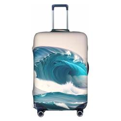 RoMuKa Cartoon Blue Sea Wave Journey Escort, exquisiter Schutz, hochelastische Kofferabdeckung, perfekt für 45,7 - 81,3 cm große Koffer, macht Reisen bequemer, Weiss/opulenter Garten, X-Large von RoMuKa