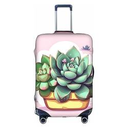 RoMuKa Cartoon-Sukkulenten-Reisebegleitung, exquisiter Schutz, hochelastische Kofferabdeckung, perfekt für 45,7 - 81,3 cm große Koffer, macht das Reisen bequemer, Weiss/opulenter Garten, X-Large von RoMuKa