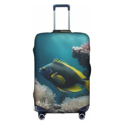 RoMuKa Eine schöne Fischreise, exquisiter Schutz, hochelastischer Kofferbezug, perfekt für 45,7 - 81,3 cm große Koffer, macht das Reisen bequemer, Weiss/opulenter Garten, X-Large von RoMuKa