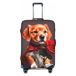 RoMuKa Gentleman-Like Dog Journey Escort, exquisiter Schutz, hochelastischer Kofferbezug, perfekt für 45,7 - 81,3 cm große Koffer, macht das Reisen bequemer, Weiss/opulenter Garten, X-Large von RoMuKa