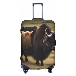 RoMuKa Mighty Highland Yak Journey Escort, exquisiter Schutz, hochelastischer Kofferbezug, perfekt für 45,7 - 81,3 cm große Koffer, macht Reisen bequemer, Weiss/opulenter Garten, Large von RoMuKa