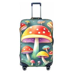 RoMuKa Niedliche farbige Pilz-Reisebegleitung, exquisiter Schutz, hochelastischer Kofferbezug, perfekt für 45,7 - 81,3 cm große Koffer, macht das Reisen bequemer, Weiss/opulenter Garten, Large von RoMuKa