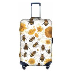 RoMuKa Niedliche kleine Bienen-Reisebegleitung, exquisiter Schutz, hochelastischer Kofferbezug, perfekt für 45,7 - 81,3 cm große Koffer, macht das Reisen bequemer, Weiss/opulenter Garten, Large von RoMuKa