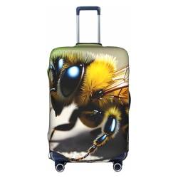 RoMuKa Niedliche kleine Bienen-Reisebegleitung, exquisiter Schutz, hochelastischer Kofferbezug, perfekt für 45,7 - 81,3 cm große Koffer, macht das Reisen bequemer, Weiss/opulenter Garten, Small von RoMuKa