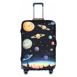 RoMuKa Saturn Jupiter Earth Journey Escort, exquisiter Schutz, hochelastische Kofferabdeckung, perfekt für 45,7 - 81,3 cm große Koffer, macht Reisen bequemer, Weiss/opulenter Garten, Large von RoMuKa