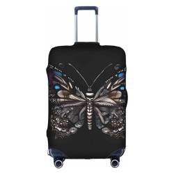 RoMuKa Science Butterfly Journey Escort, exquisiter Schutz, hochelastische Kofferhülle, perfekt für 45,7 - 81,3 cm große Koffer, macht das Reisen bequemer, Weiss/opulenter Garten, Large von RoMuKa