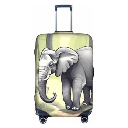 RoMuKa Walking Elephant Journey Escort, exquisiter Schutz, hochelastische Kofferhülle, perfekt für 45,7 - 81,3 cm große Koffer, macht das Reisen bequemer, Weiss/opulenter Garten, Large von RoMuKa