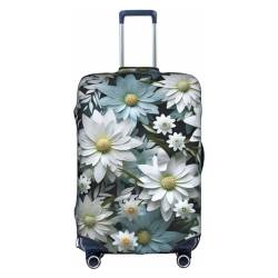 RoMuKa Weiße Orchidee in voller Blüte, exquisiter Schutz, hochelastischer Kofferbezug, perfekt für 45,7 - 81,3 cm große Koffer, macht das Reisen bequemer, Weiss/opulenter Garten, Large von RoMuKa