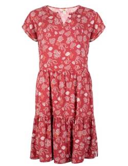 Roadsign Australia Damen Kleid Sommerkleid mit Stufen-Look und V-Ausschnitt rot | M von Roadsign Australia