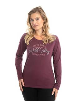Roadsign Australia Damen Langarmshirt mit Aufdruck auf der Vorderseite und Rundhalsausschnitt, Sweater aus 100 Prozent Baumwolle Bordeaux | S von Roadsign Australia