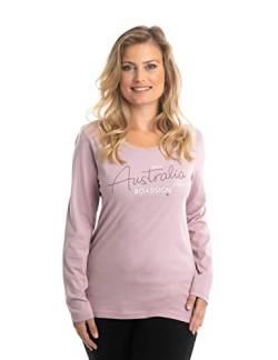 Roadsign Australia Damen Langarmshirt mit Aufdruck auf der Vorderseite und Rundhalsausschnitt, Sweater aus 100 Prozent Baumwolle Flieder | L von Roadsign Australia