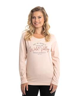 Roadsign Australia Damen Langarmshirt mit Aufdruck auf der Vorderseite und Rundhalsausschnitt, Sweater aus 100 Prozent Baumwolle Rosa | L von Roadsign Australia