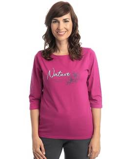 Roadsign Australia Damen Langarmshirt mit Aufdruck & Rundhalsausschnitt, 3/4-Arm-Shirt aus 100% Baumwolle Pink | L von Roadsign Australia