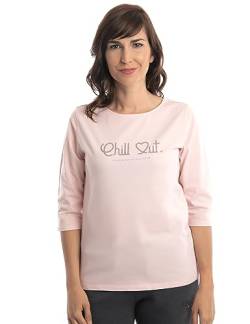 Roadsign Australia Damen Langarmshirt mit Frontprint und R-Neck, 3/4-Arm-Shirt & 100 Prozent Baumwolle Rosa | M von Roadsign Australia