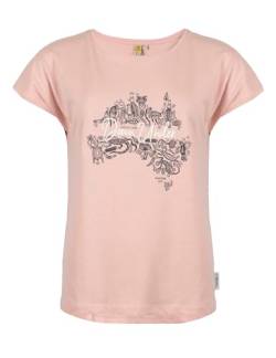 Roadsign Australia Damen T-Shirt Kimono-Shirt mit Logo-Aufdruck Down Under rosa | L von Roadsign Australia