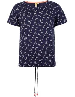 Roadsign Australia Damen T-Shirt mit Tunnelzug, Perlen und All-Over-Print blau | L von Roadsign Australia