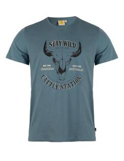 Roadsign Australia Herren T-Shirt aus Baumwolle - mit Rundhalsausschnitt und stilvollem Print grau | L von Roadsign Australia