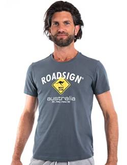 Roadsign Australia Herren T-Shirt mit Logo-Aufdruck und Rundhalsausschnitt, 100% Baumwolle Anthra | M von Roadsign Australia