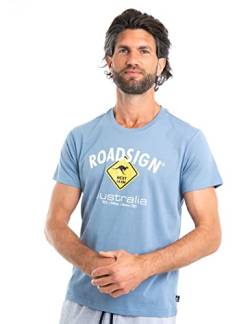 Roadsign Australia Herren T-Shirt mit Logo-Aufdruck und Rundhalsausschnitt, 100% Baumwolle Jeansblau | M von Roadsign Australia