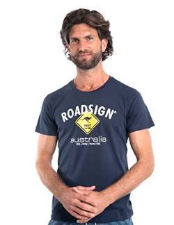 Roadsign Australia Herren T-Shirt mit Logo-Aufdruck und Rundhalsausschnitt, 100% Baumwolle Navy | L von Roadsign Australia