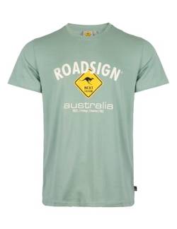 Roadsign Australia Herren T-Shirt mit Logo-Aufdruck und Rundhalsausschnitt, 100% Baumwolle grün | XL von Roadsign Australia
