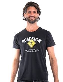 Roadsign Australia Herren T-Shirt mit Logo-Aufdruck und Rundhalsausschnitt, 100% Baumwolle schwarz | L von Roadsign Australia