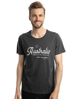 Roadsign Australia Herren T-Shirt mit Rundhalsausschnitt, Logo-Aufdruck Australia Anthrazit | L von Roadsign Australia