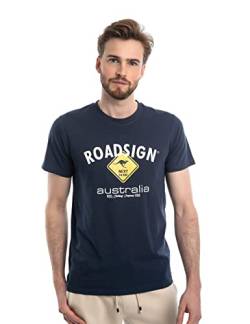 Roadsign Australia Herren T-Shirt mit Rundhalsausschnitt & Logo-Aufdruck, 100% Baumwolle Navy | 2XL von Roadsign Australia