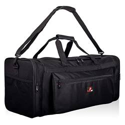 Roamlite Sporttasche Extra Große Wochenend- oder Übernachtungstasche - Ideale Reisetasche – Seesack Tasche - Mehrere Fächer - Maße 66x30x30 cm - RL58K (Schwarz) von Roamlite