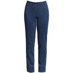 Robell Style BELLA09-7/8 Damen Jeans Straight - Jeanshose Damen high Waist - Stretch Jeans Hose mit Aufschlag und Gesäßtaschen - Bitte Zwei Größen Kleiner bestellen - Darkblue, 36 von Robell