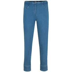 Robell Style BELLA09-7/8 Damen Jeans Straight - Jeanshose Damen high Waist - Stretch Jeans Hose mit Aufschlag und Gesäßtaschen - Bitte Zwei Größen Kleiner bestellen - Lightdenimblue, 48 von Robell