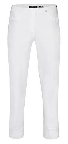 Robell Style BELLA09-7/8 Damen Jeans Straight - Jeanshose Damen high Waist - Stretch Jeans Hose mit Aufschlag und Gesäßtaschen - Bitte Zwei Größen Kleiner bestellen - Weiß, 36 von Robell