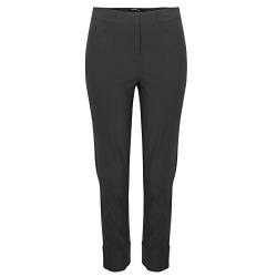 Robell Style BELLA09 – Bequeme, stretchige 7/8 Damenhose, Gerade geschnittenes Bein mit Aufschlag und Gesässtaschen Farbe Anthra Größe 42 von Robell