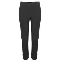 Robell Style BELLA09 – Bequeme, stretchige 7/8 Damenhose, Gerade geschnittenes Bein mit Aufschlag und Gesässtaschen Farbe Schwarz Größe 48 von Robell