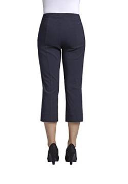 Robell Style MARIE07 – Bequeme, Bengaline Stretch Capri-Hose, Gerade geschnittenes Bein mit Schlitz Farbe Marine Größe 40 von Robell