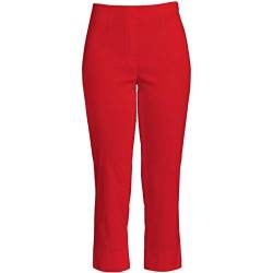 Robell Style MARIE07 – Bequeme, Bengaline Stretch Capri-Hose, Gerade geschnittenes Bein mit Schlitz Farbe Rot Größe 42 von Robell