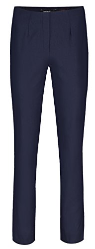 Robell Style Marie – Bequeme, stretchige Damenhose, Innenseite angeraut, Gerade geschnittenes Bein mit Schlitz Navy Größe 40 von Robell