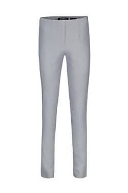 Robell Style Marie - Stoffhose Damen high Waist - Damenhose Power Stretch - Bengaline Stoff Hose mit Schlitz am Saum - Bitte eine Größe Kleiner bestellen - Lightgrey, 52 von Robell